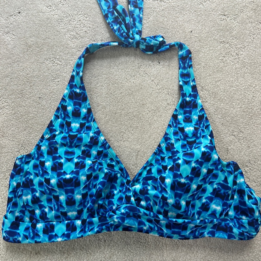 Athleta Bikini Top Swim Suit Bathing Blue Water 38 B/C